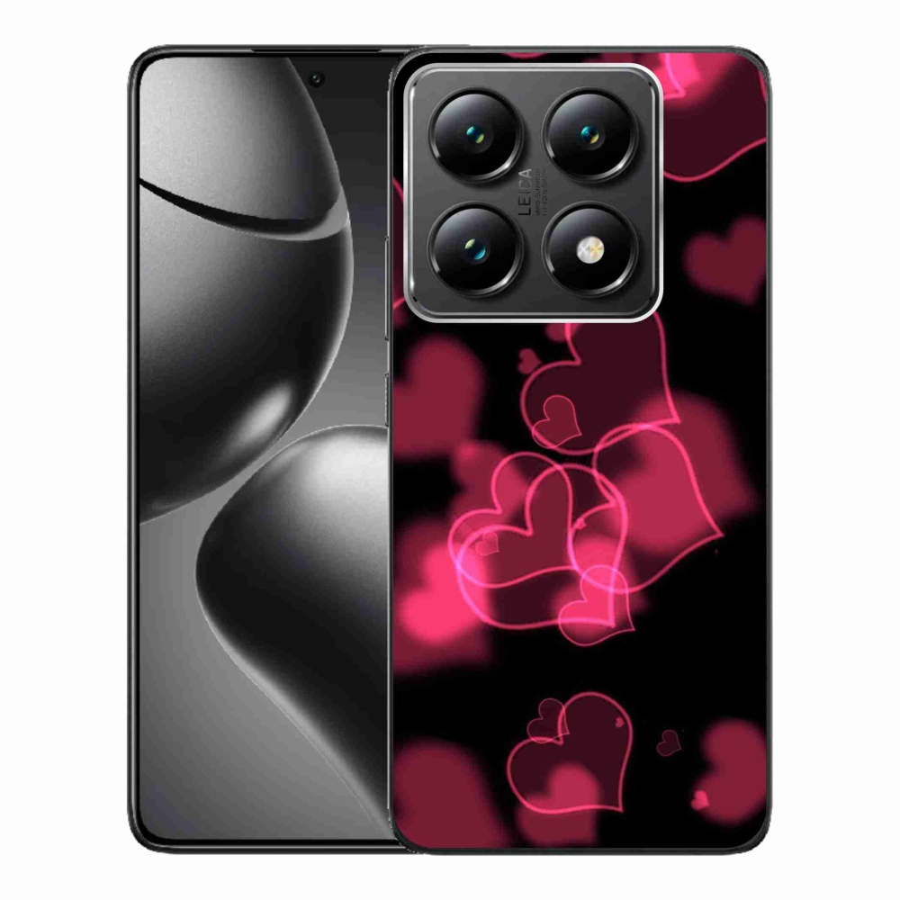 Gelový kryt mmCase na Xiaomi 14T Pro - červená srdíčka