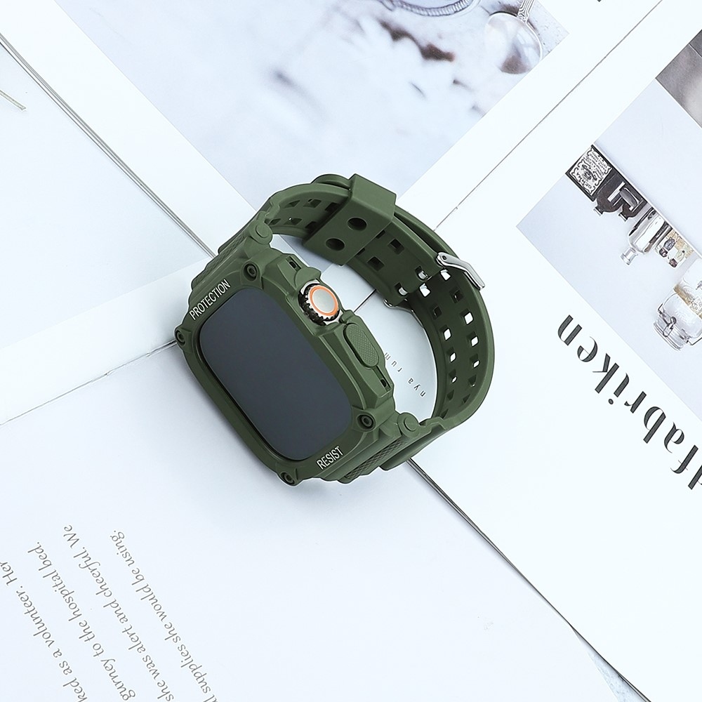 Integral ochranné silikonové pouzdro s řemínkem na Apple Watch Ultra 49mm - zelené