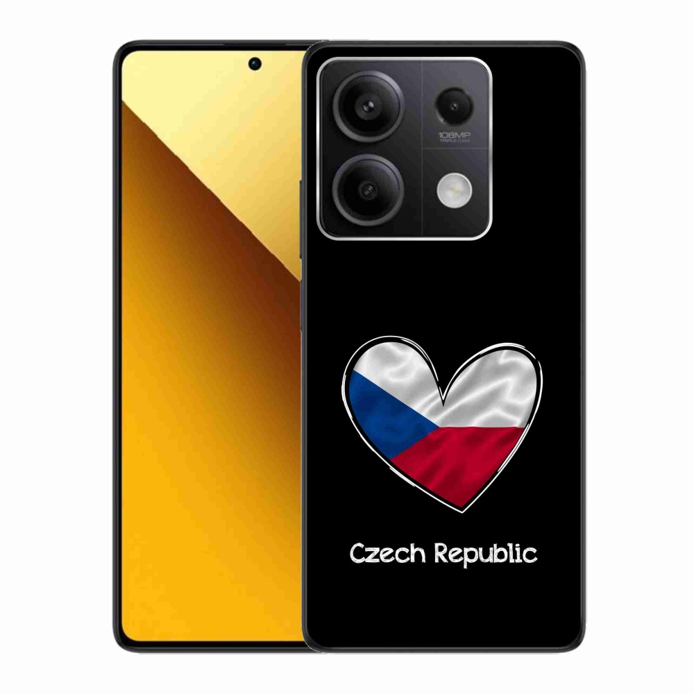 Gelový kryt mmCase na Xiaomi Redmi Note 13 5G - vlajka srdce černé pozadí