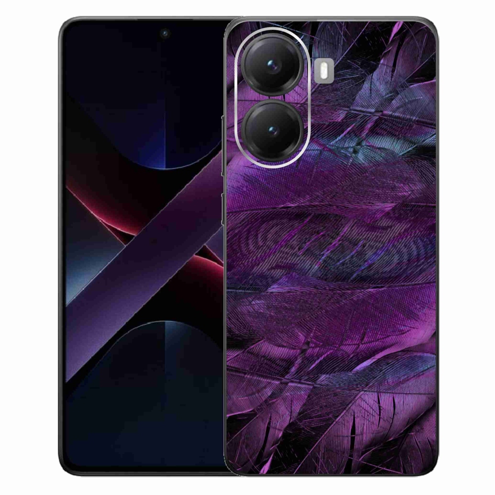 Gelový kryt mmCase na Xiaomi Poco X7 Pro 5G - fialová pírka
