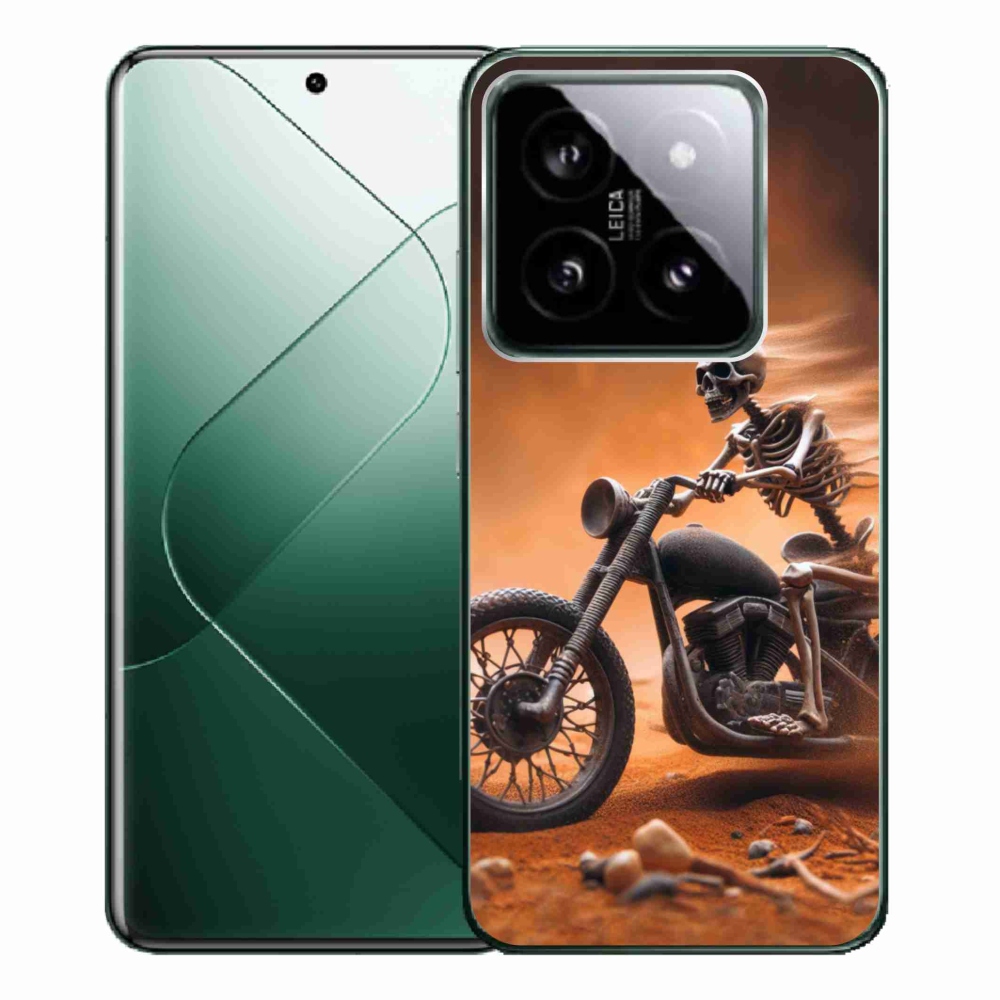 Gelový kryt mmCase na Xiaomi 14 Pro - kostra na motorce