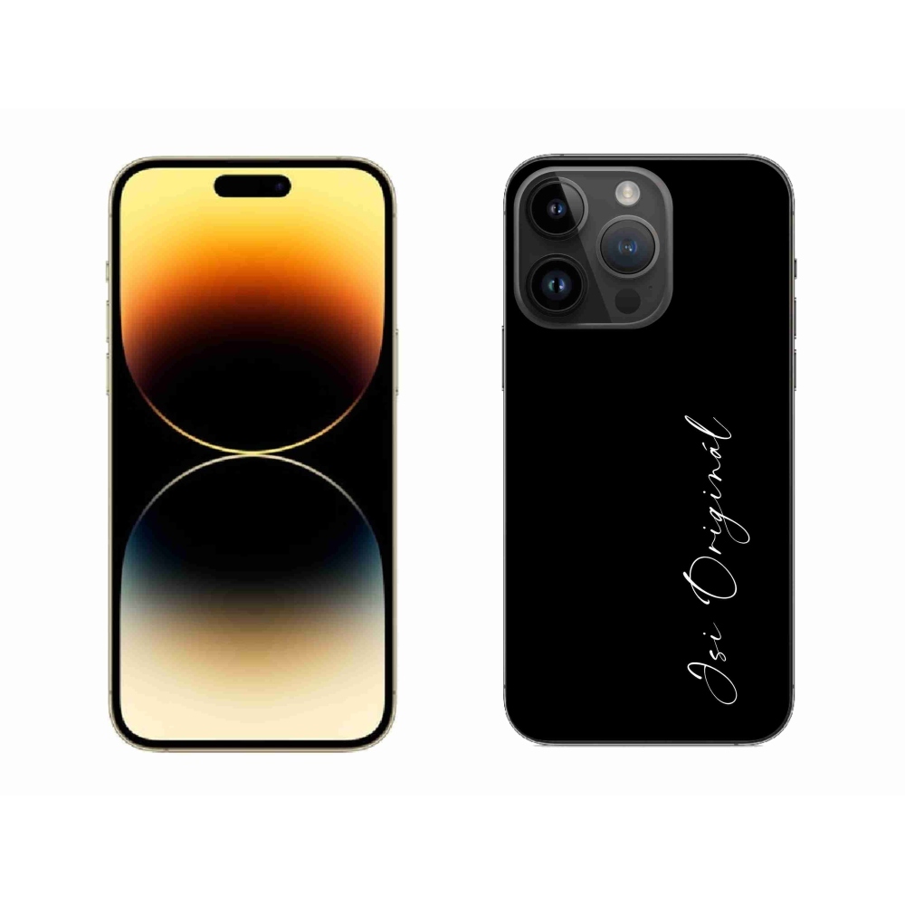 Gelový kryt mmCase na iPhone 14 Pro Max 6.7 - jsi originál černé pozadí
