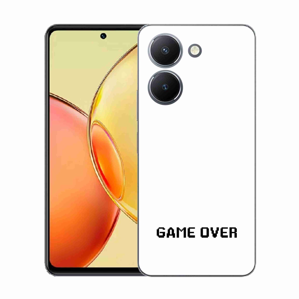 Gelový kryt mmCase na Vivo Y36 - game over bílé pozadí
