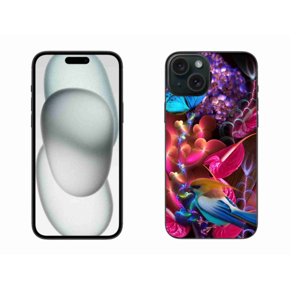 Gelový kryt mmCase na iPhone 15 Plus - barevné květiny