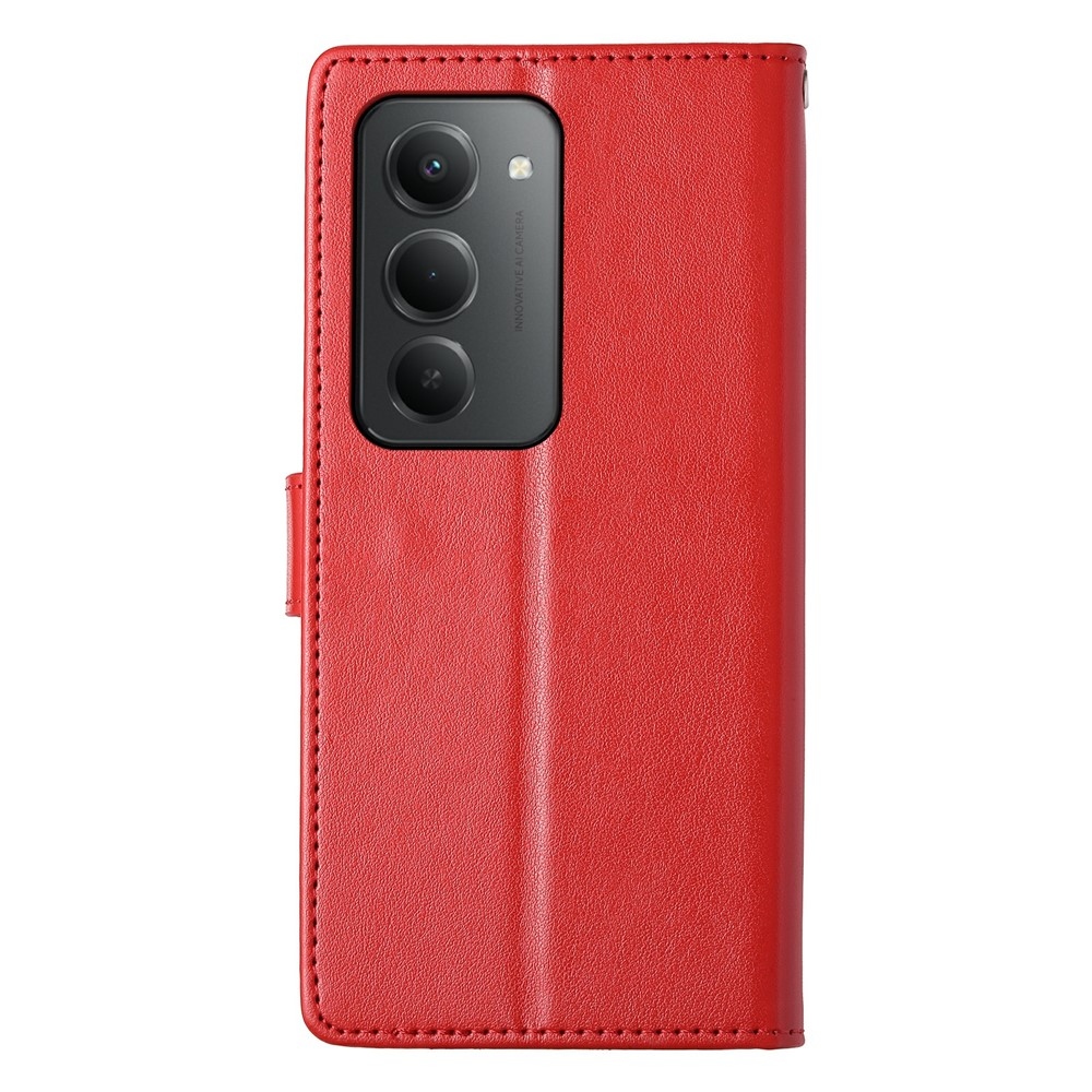 Flowery knížkové pouzdro na Xiaomi Redmi 15 5G (169mm) - červené
