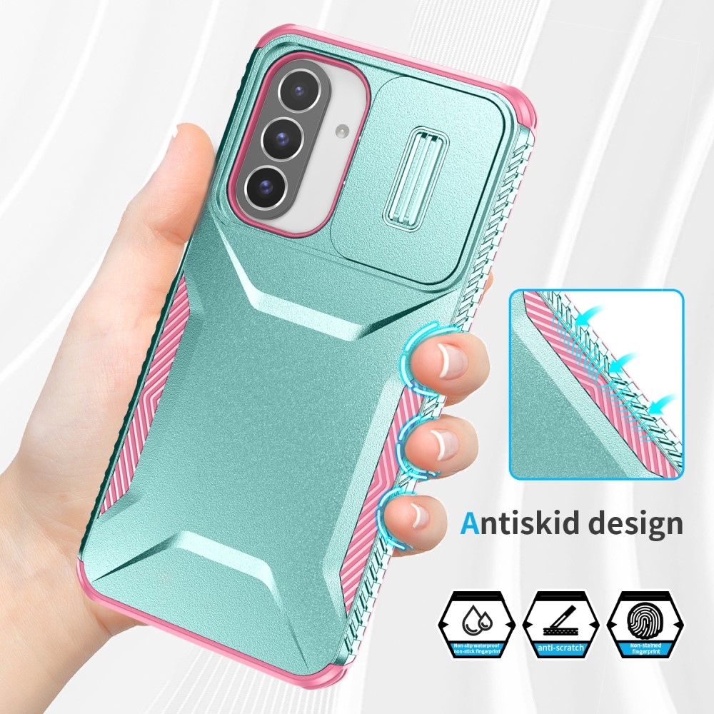Slips odolný kryt na Samsung Galaxy A26 5G - modrozelený/růžový