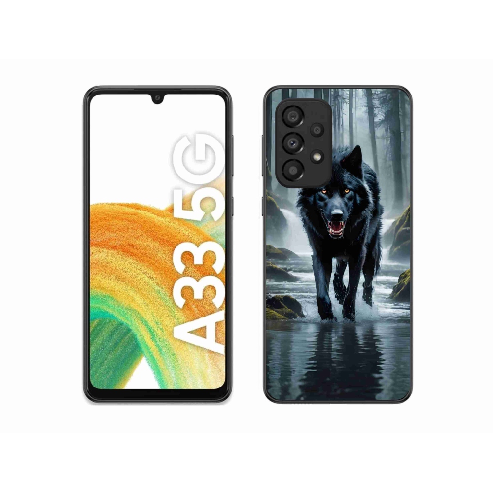 Gelový kryt mmCase na Samsung Galaxy A33 5G - černý vlk