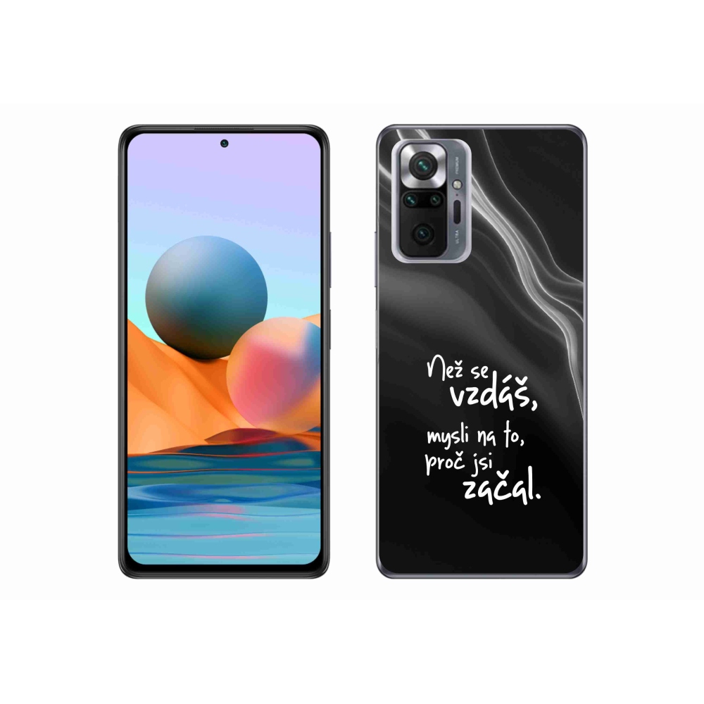 Gelový kryt mmCase na Xiaomi Redmi Note 10 Pro - citát 2 černé pozadí