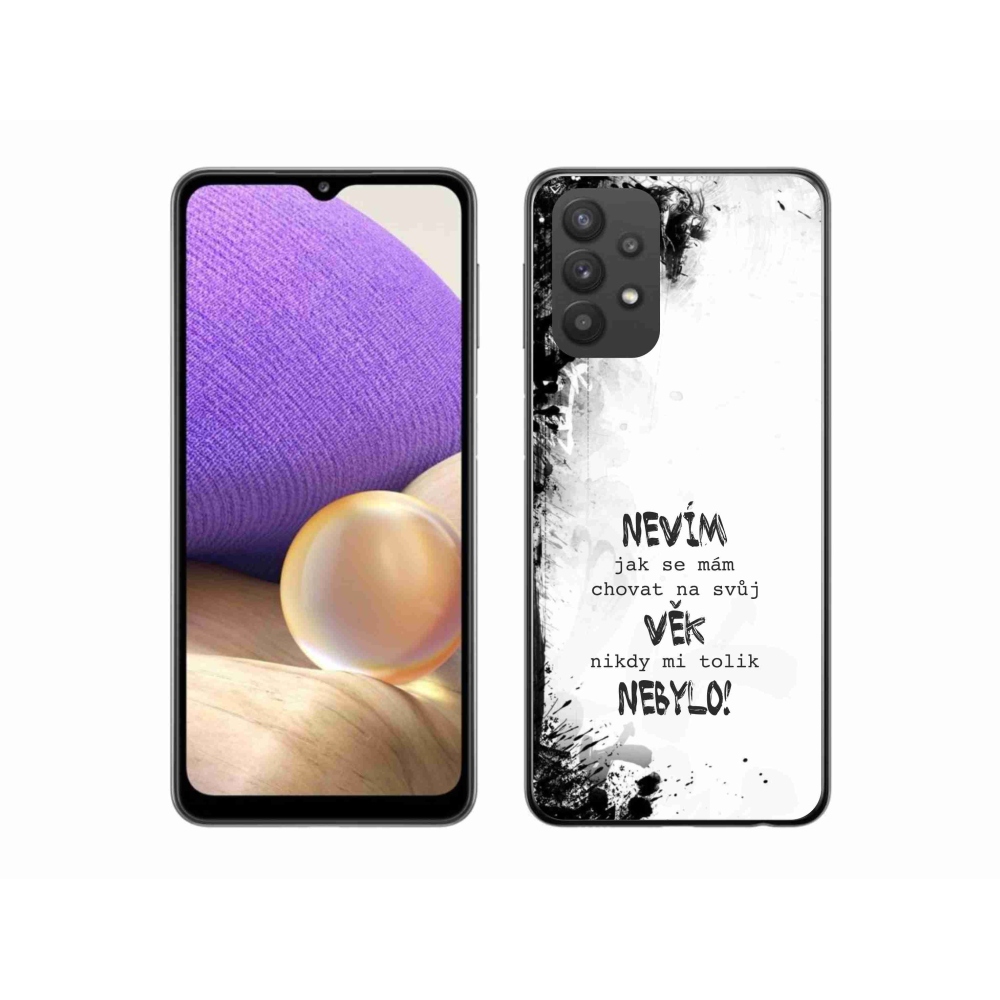 Gelový kryt mmCase na Samsung Galaxy A32 5G - vtipný text 14 bílé pozadí