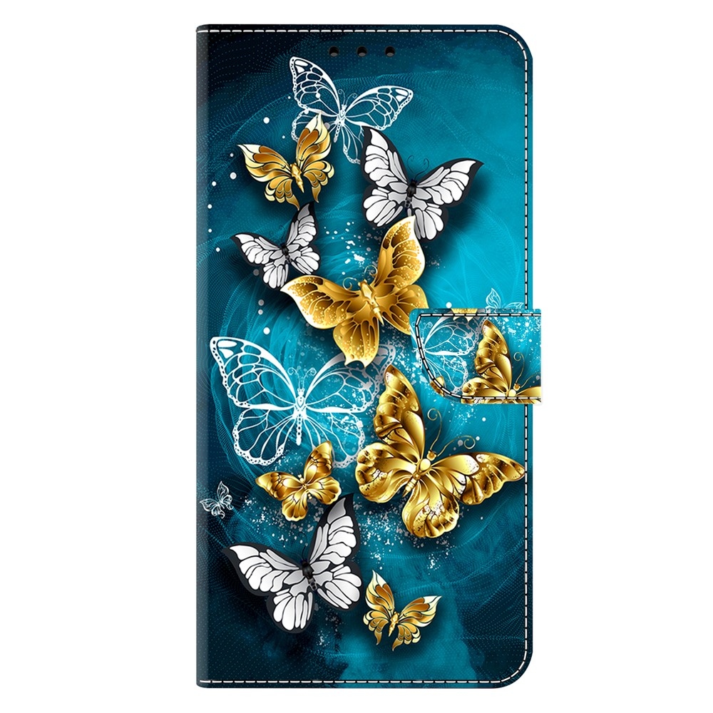 Firmly knížkové pouzdro na Samsung Galaxy A17 5G/A26 5G - zlatí a bílí motýli