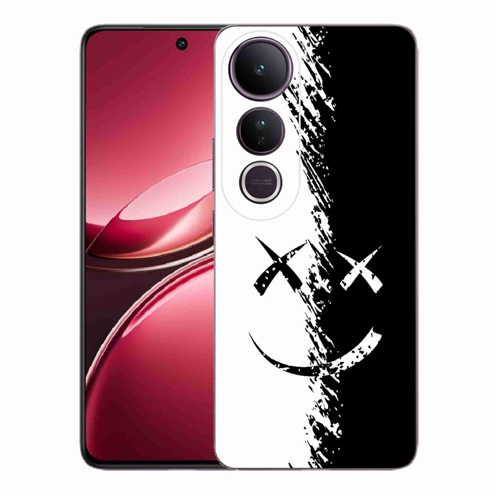 Gelový kryt mmCase na Vivo V50 Lite 4G/5G - černobílý smajlík