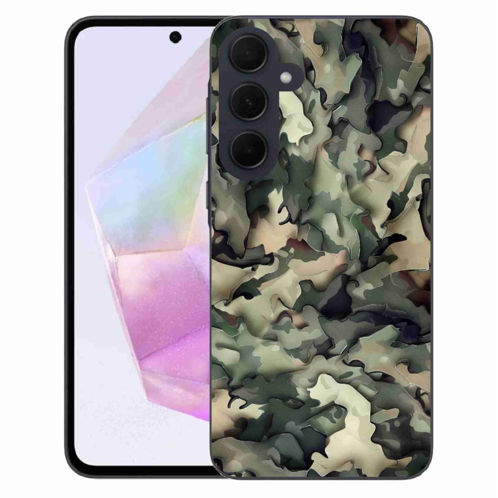 Gelový kryt mmCase na Samsung Galaxy A35 5G - maskáčový vzor 9