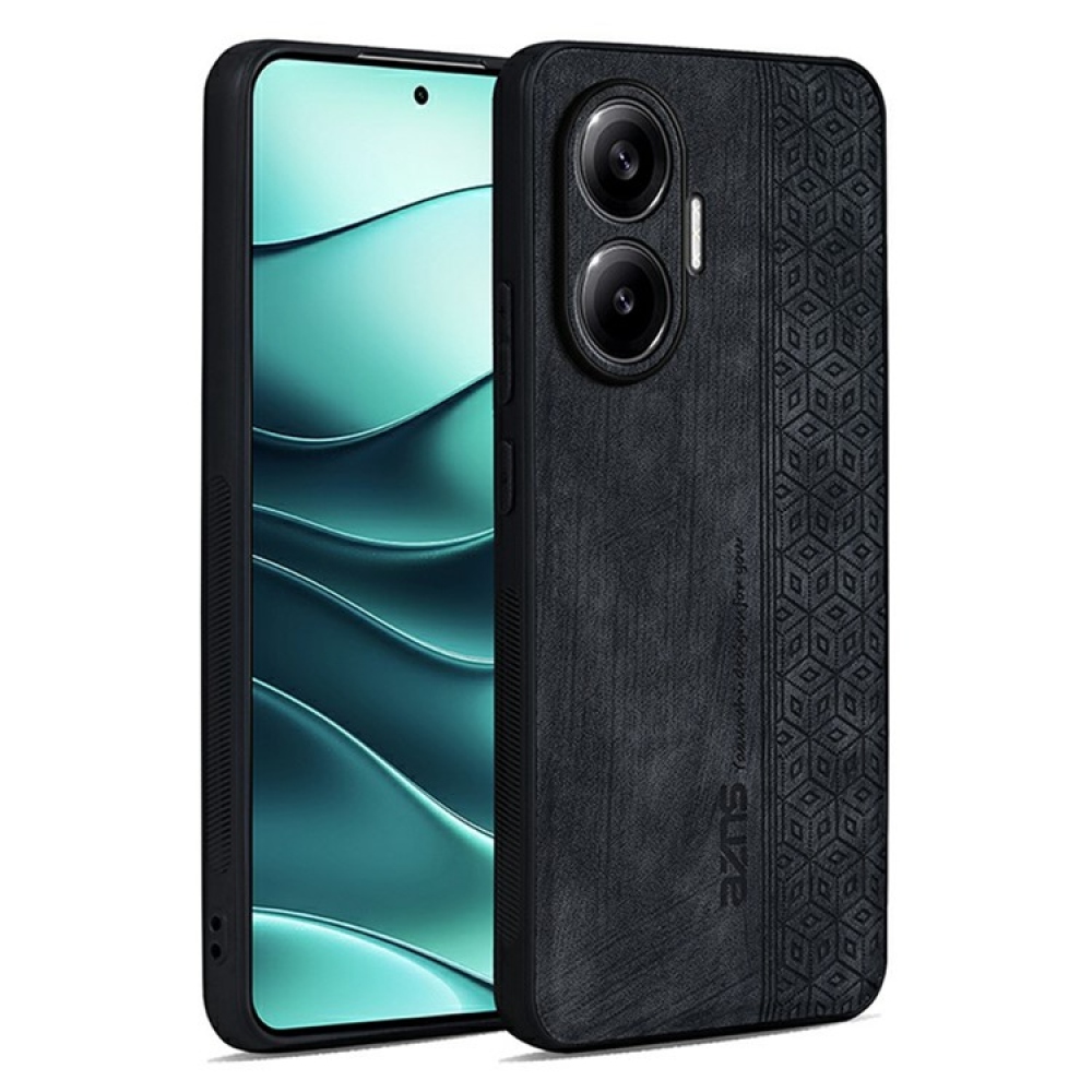 AZNS gelový obal potažený PU kůží pro mobil Xiaomi Poco F7 5G - černý