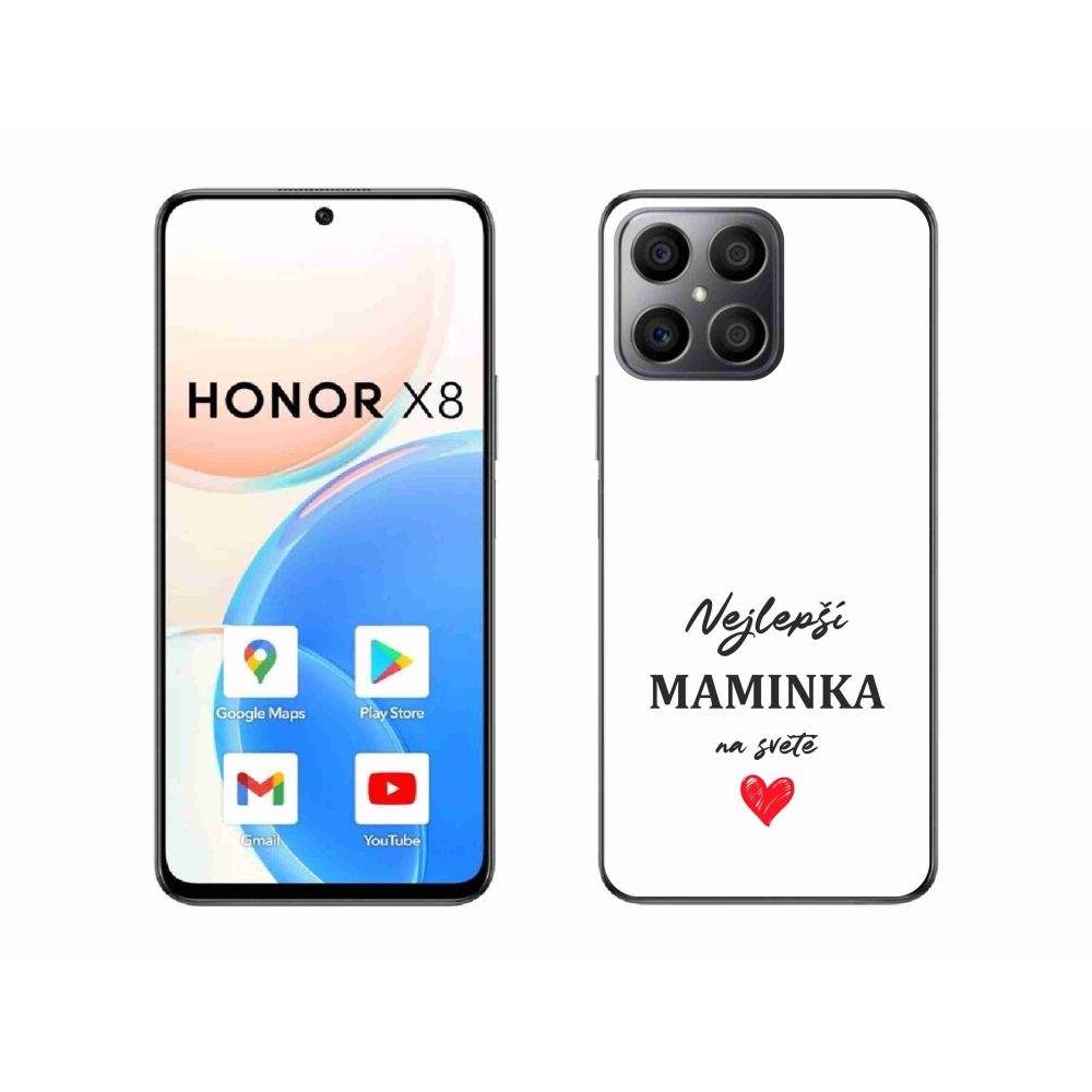 Gelový kryt mmCase na Honor X8 4G - nejlepší maminka 1 bílé pozadí