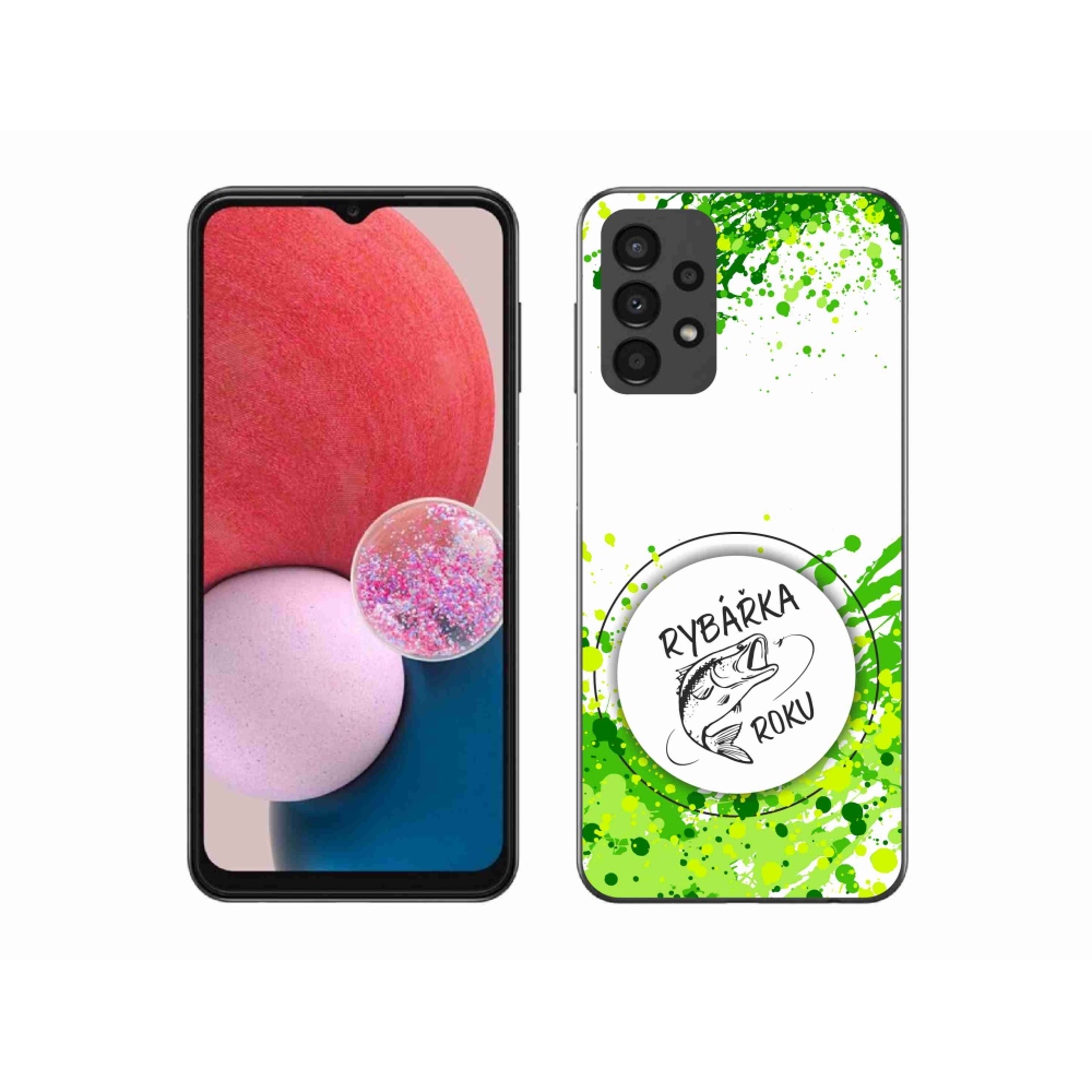 Gelový kryt mmCase na Samsung Galaxy A13 4G - rybářka roku bílé pozadí