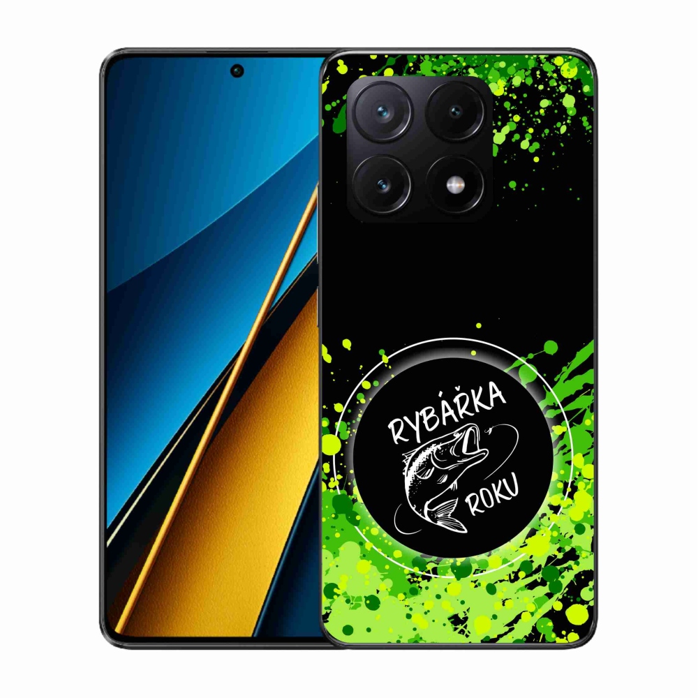 Gelový kryt mmCase na Xiaomi Poco X6 Pro 5G - rybářka roku černé pozadí
