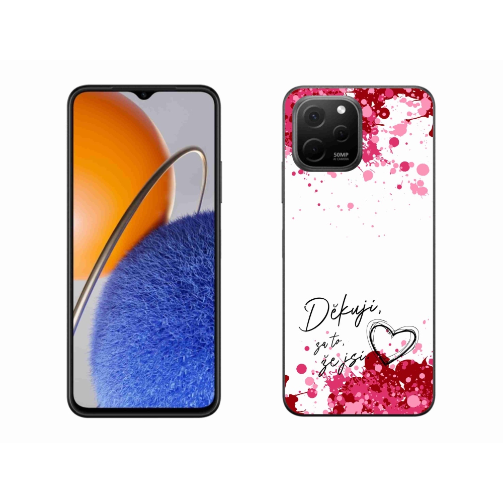 Gelový kryt mmCase na Huawei Nova Y61 - zamilovaný text 2 bílé pozadí