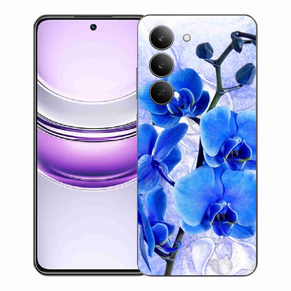 Gelový kryt mmCase na Realme 14x 5G - modré květy