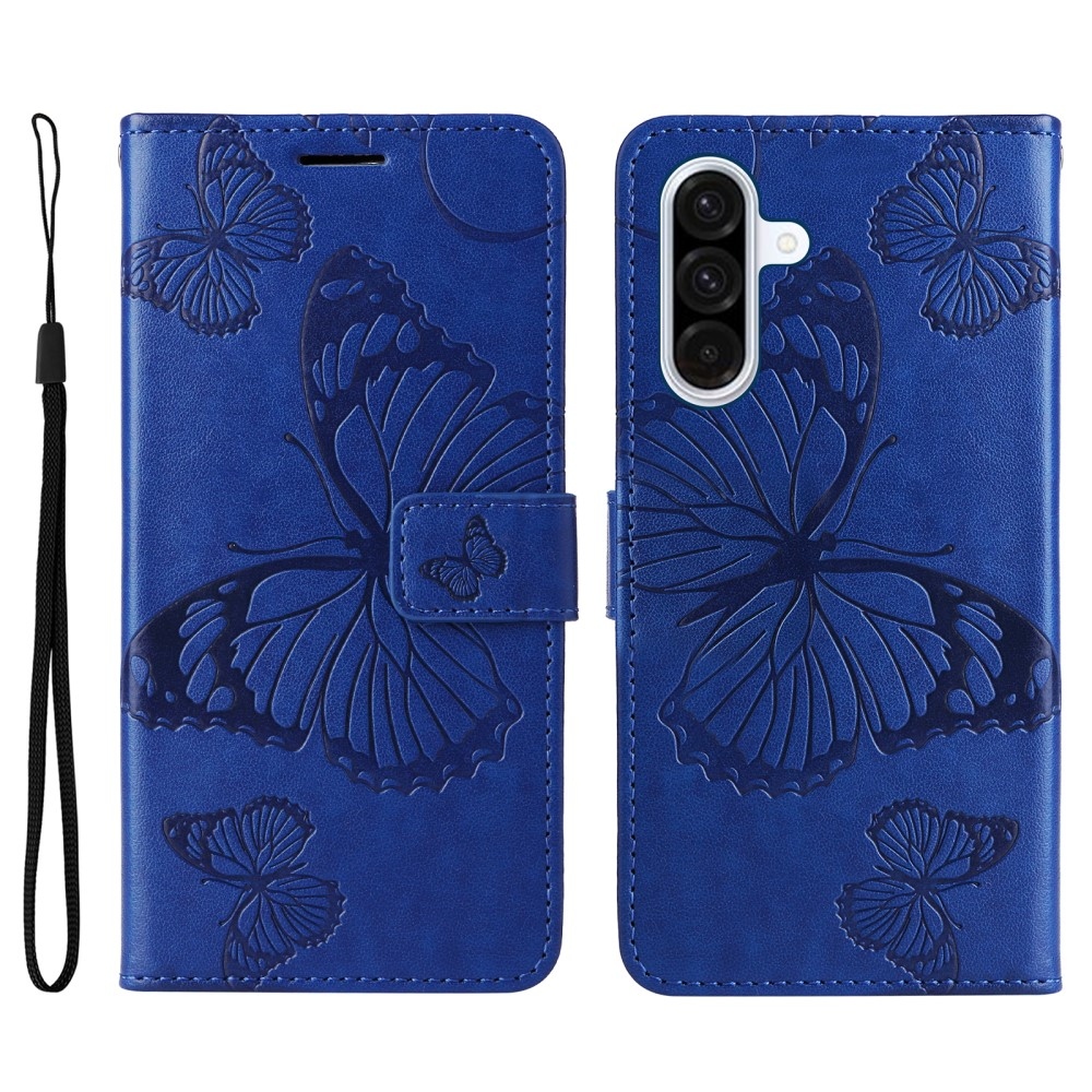 Big Butterfly knížkové pouzdro na Samsung Galaxy A36 5G - modré