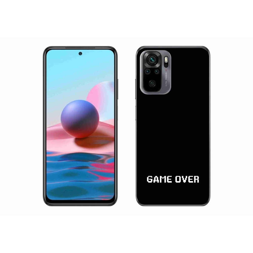 Gelový kryt mmCase na Xiaomi Redmi Note 10 4G - game over černé pozadí
