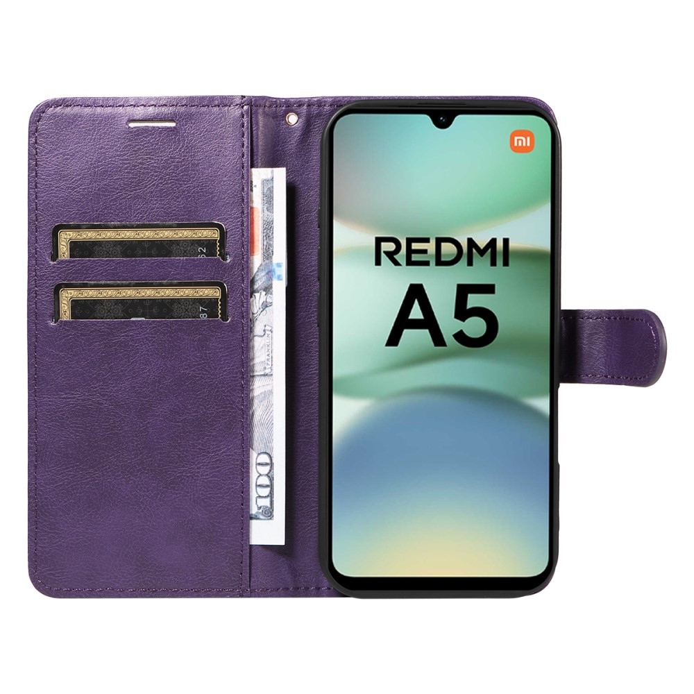 Wallet knížkové pouzdro na Xiaomi Redmi A5 (173.45x79.35x8.45mm) - fialové