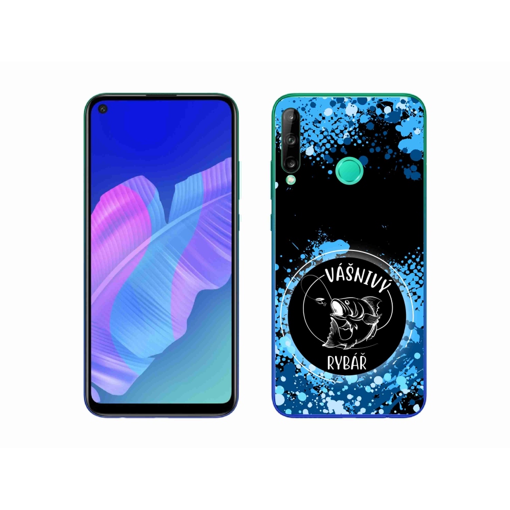 Gelový kryt mmCase na Huawei P40 Lite E - vášnivý rybář černé pozadí