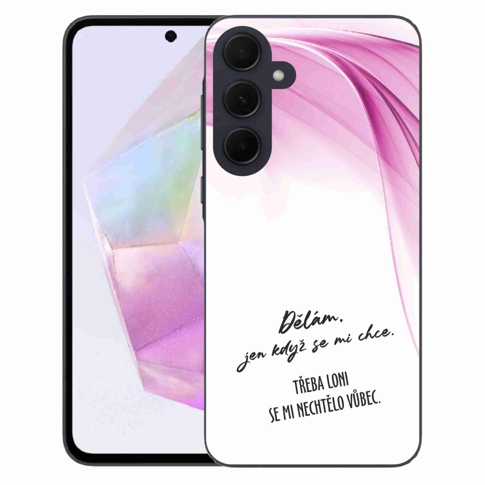 Gelový kryt mmCase na Samsung Galaxy A35 5G - vtipný text 12 bílé pozadí