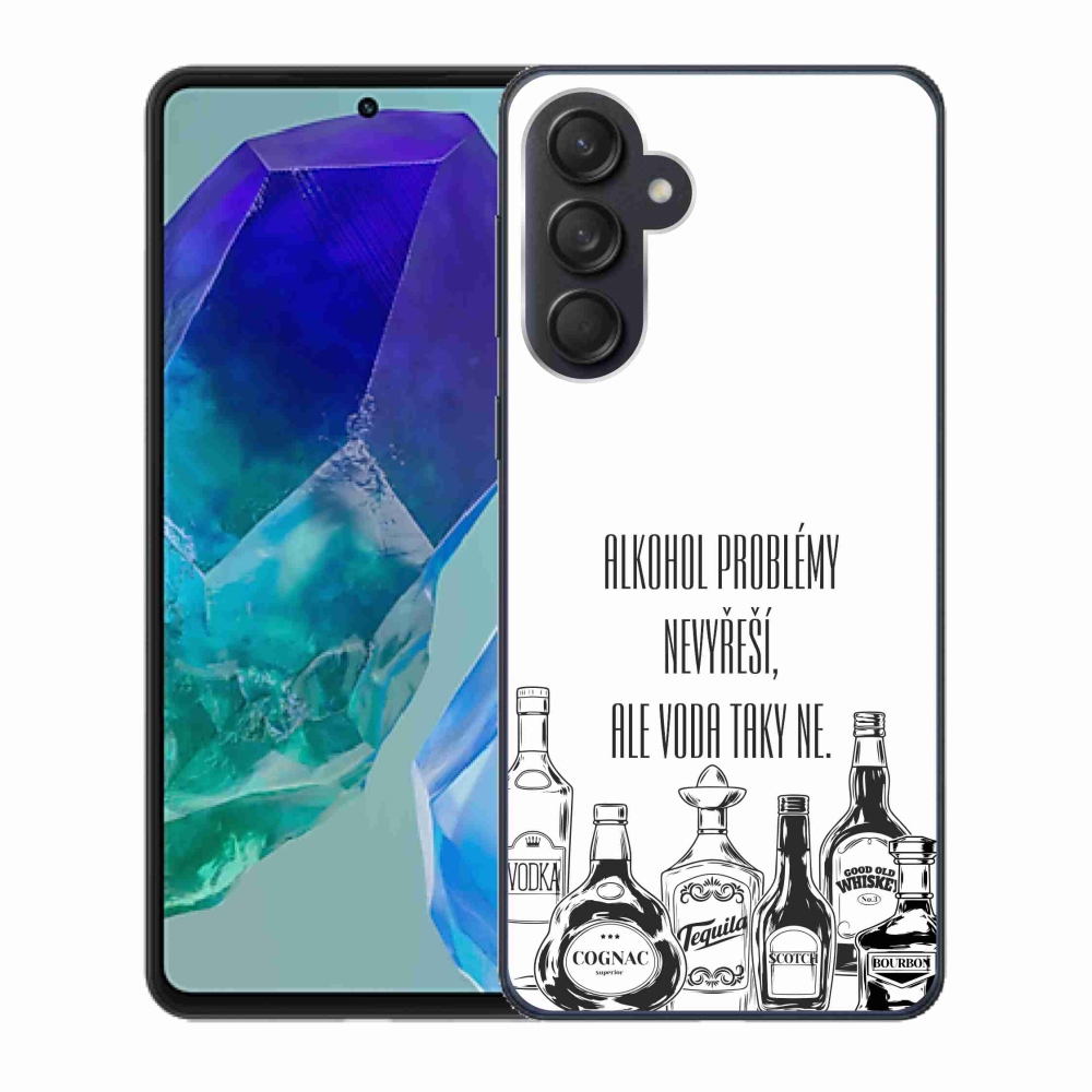 Gelový kryt mmCase na Samsung Galaxy M55 5G - vtipný text bílé pozadí