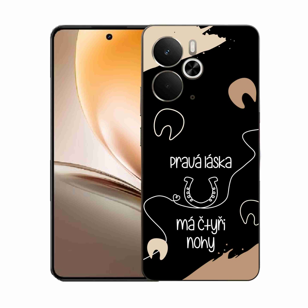 Gelový kryt mmCase na Realme 14 5G - koňský motiv černé pozadí
