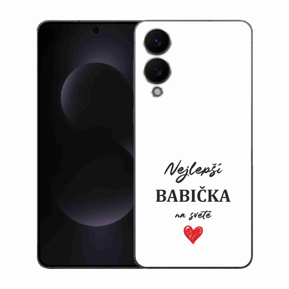 Gelový kryt mmCase na Samsung Galaxy S25 Edge - nejlepší babička 1 bílé pozadí