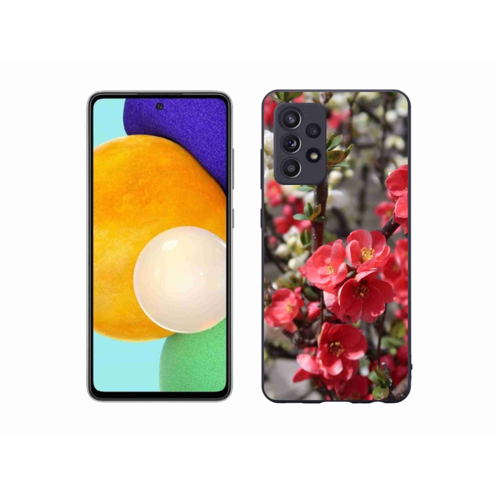 Gelový kryt mmCase na Samsung Galaxy A52s 5G - červené květy
