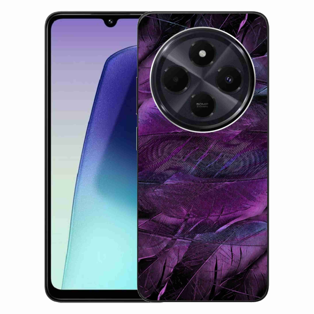 Gelový kryt mmCase na Xiaomi Redmi 14C/Poco C75 - fialová pírka