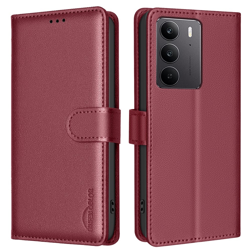 BINFEN knížkové pouzdro na Realme C75 - červené