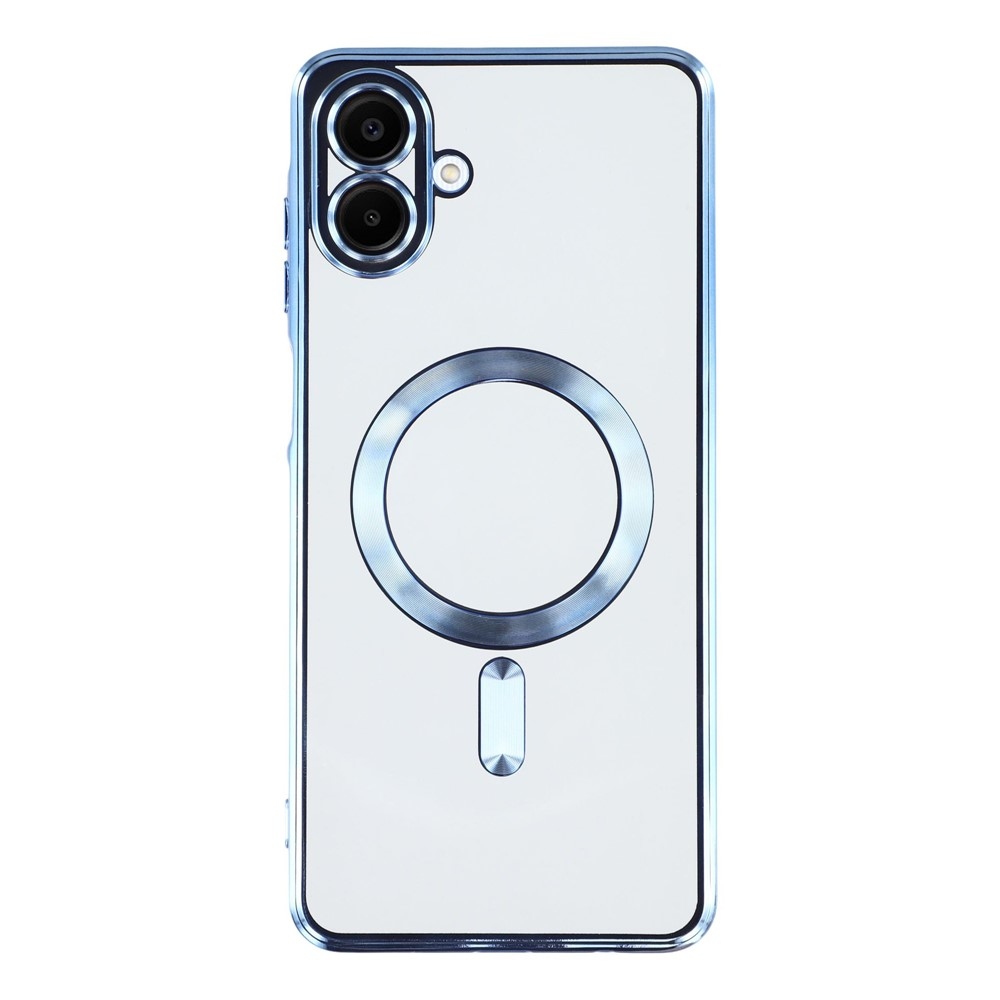 Clear obal s ochranou fotoaparátu a podporou MagSafe na Samsung Galaxy A07 4G - modrý