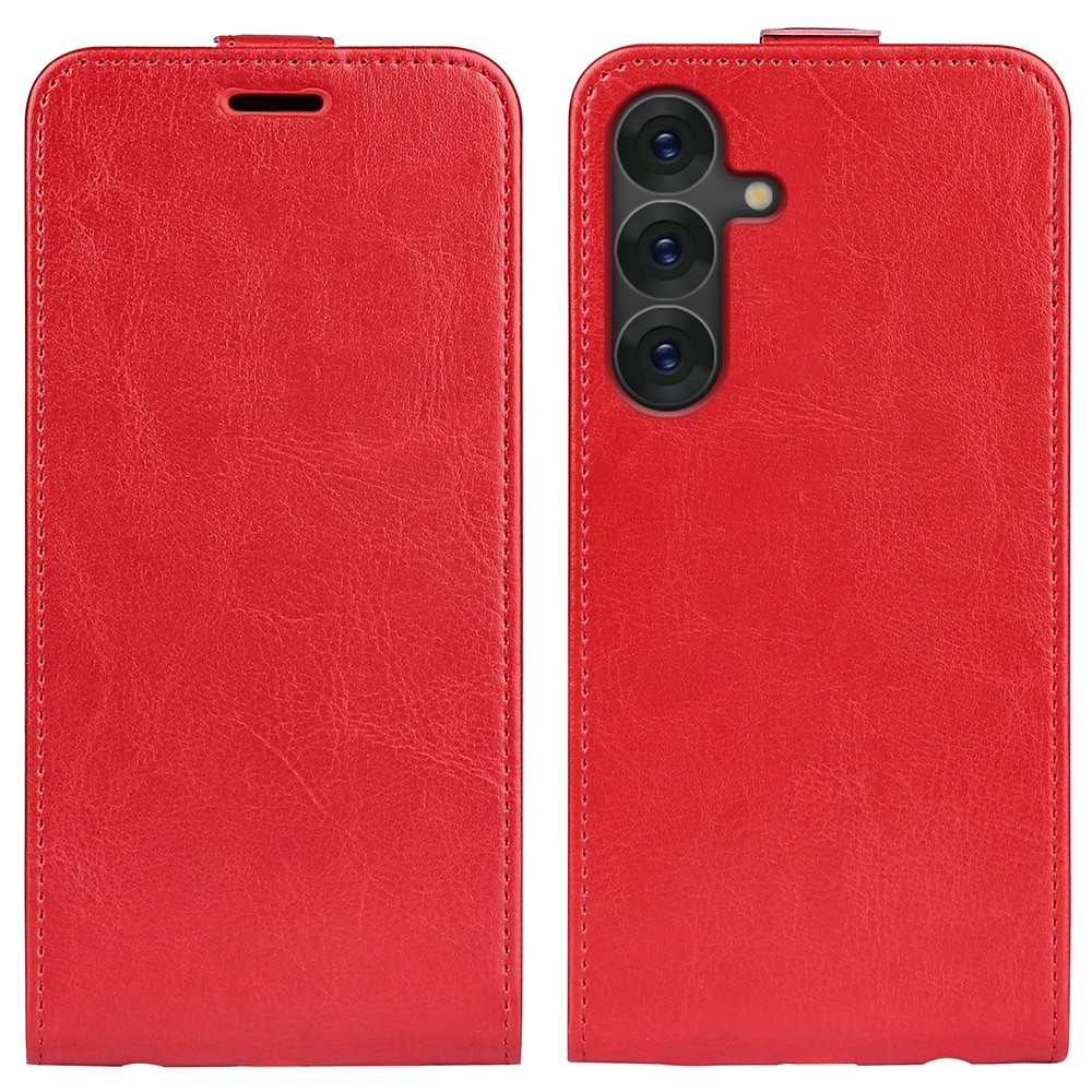 Vertical knížkové pouzdro na Samsung Galaxy S25 - červené