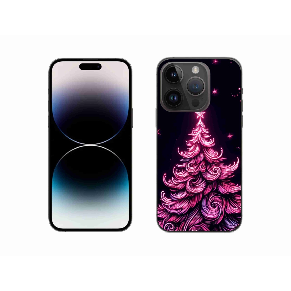 Gelový kryt mmCase na iPhone 14 Pro - neonový vánoční stromek 2