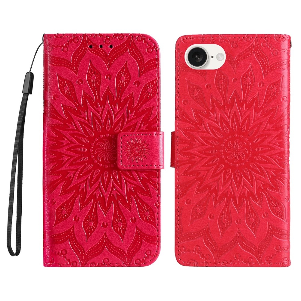 Sunflower knížkové pouzdro na iPhone 16e - červené