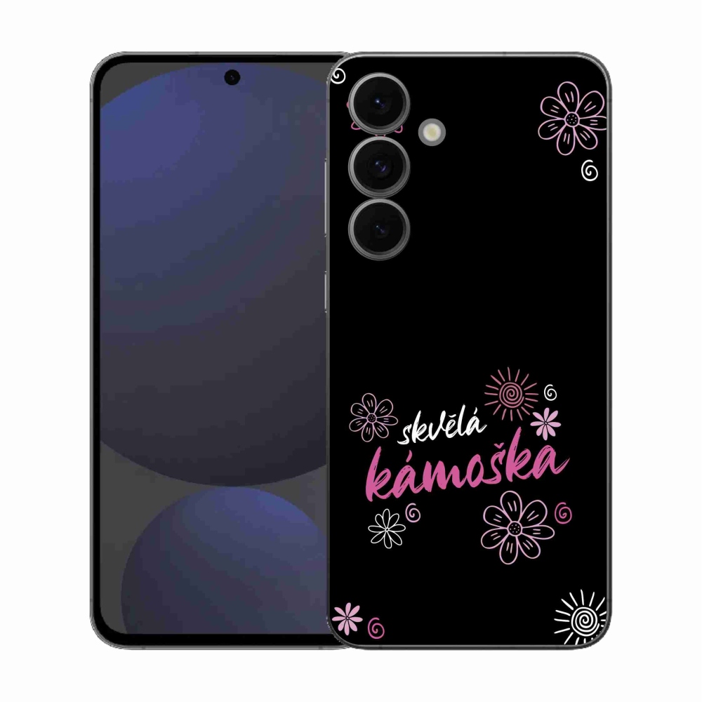 Gelový kryt mmCase na Samsung Galaxy S25 FE - skvělá kámoška černé pozadí
