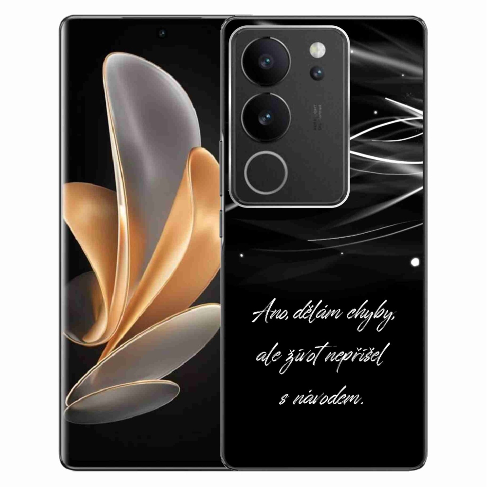 Gelový kryt mmCase na Vivo V29 5G - citát černé pozadí