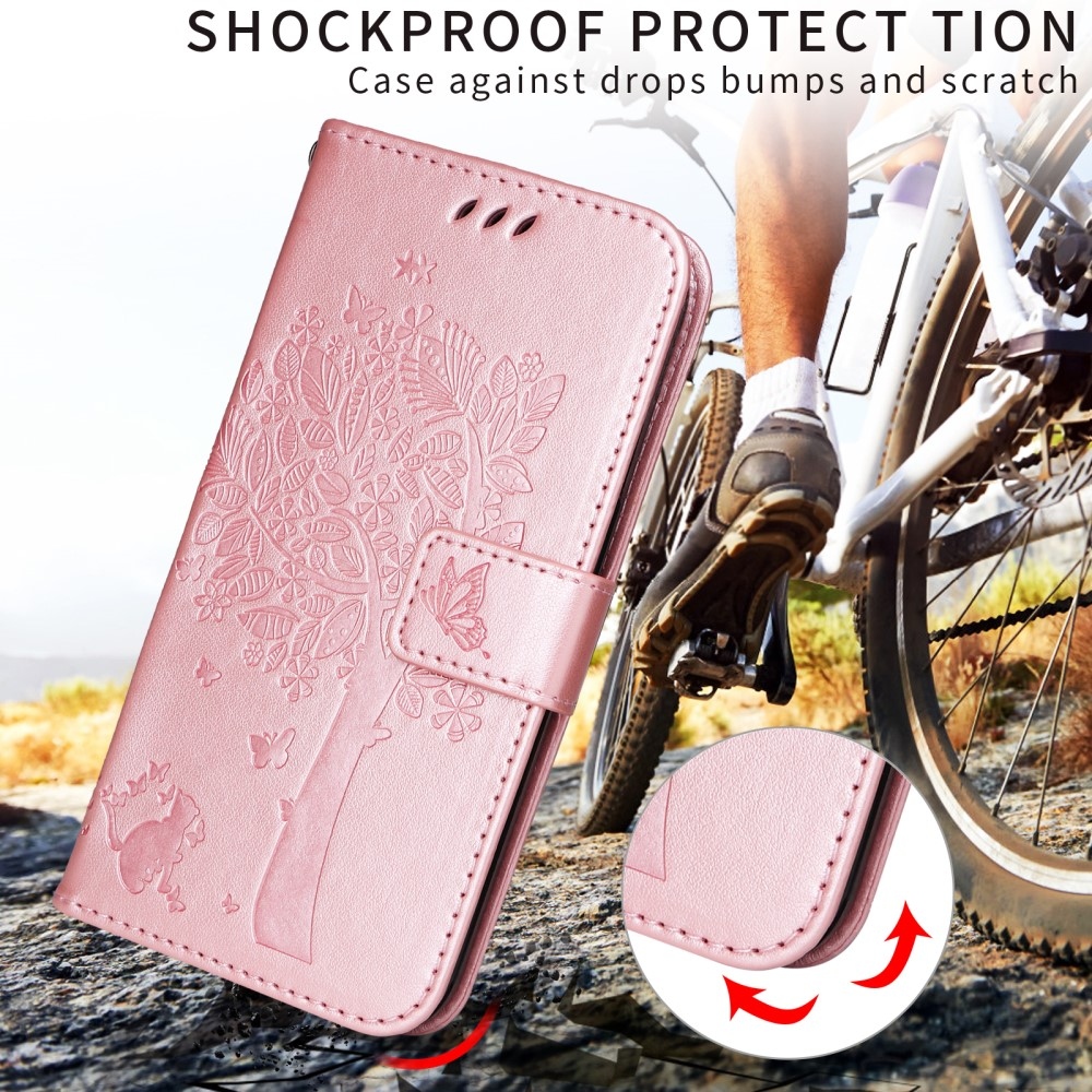 Trees knížkové pouzdro na Xiaomi Redmi A5 (171.7x77.8x8.3mm) - růžovozlaté