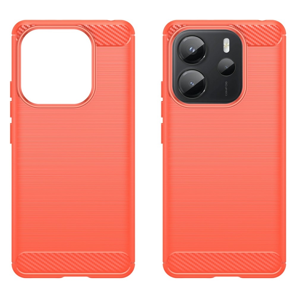 Carbon odolný gelový obal na Xiaomi Redmi Note 14 - červený