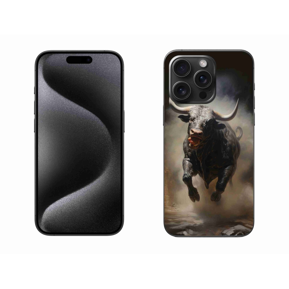 Gelový kryt mmCase na iPhone 15 Pro Max - rozzuřený býk