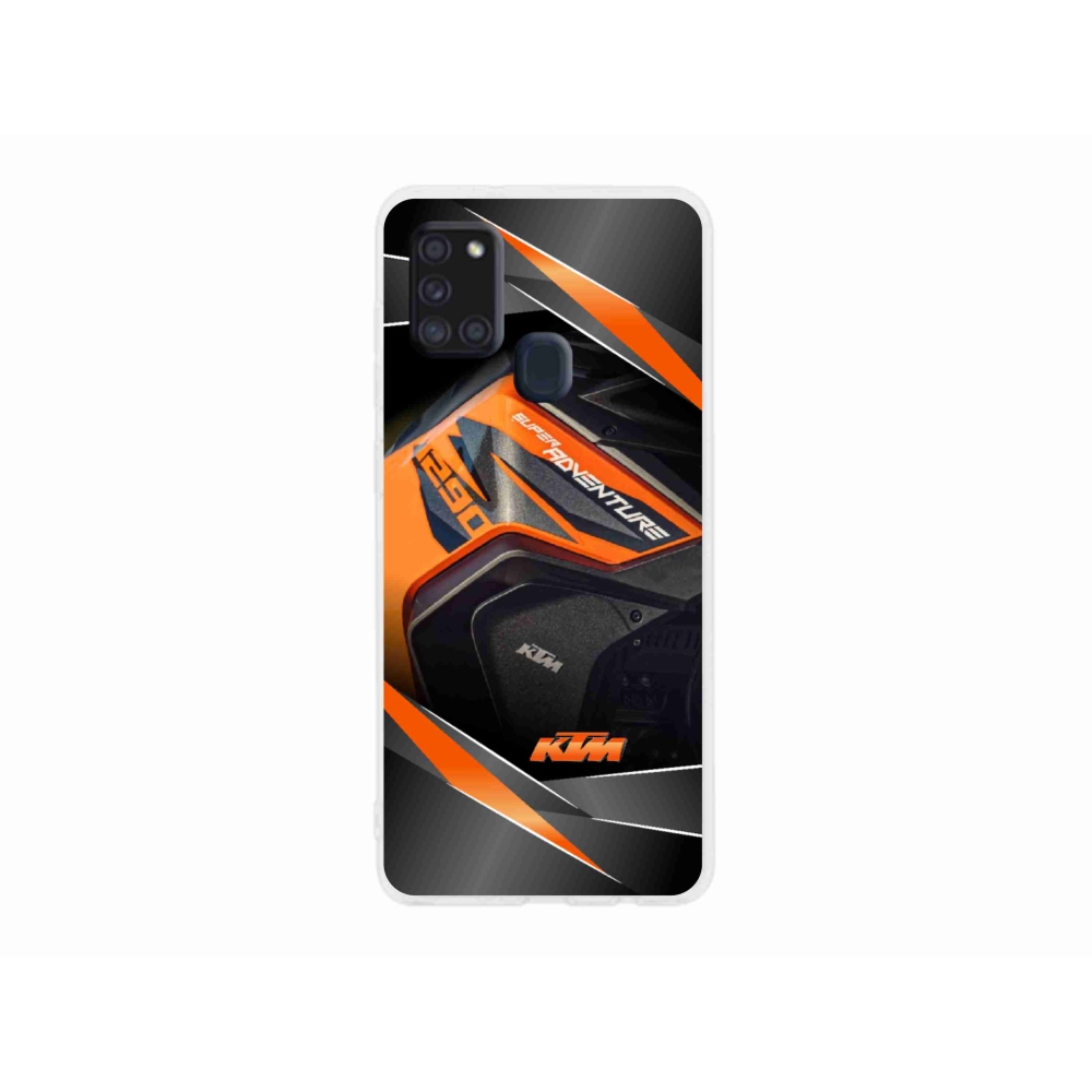 Gelový kryt mmCase na Samsung Galaxy A21s - motorka ktm