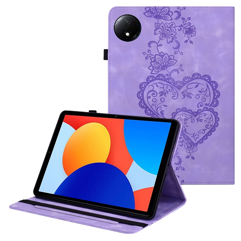 Heart zavírací pouzdro na tablet Xiaomi Redmi Pad SE 8.7 - fialové