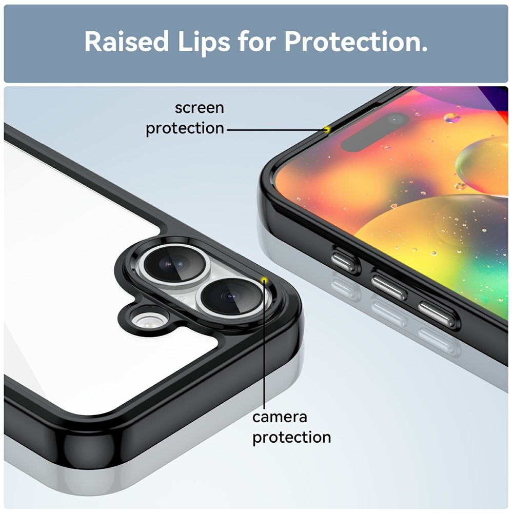 Gelový obal s pevnými zády na iPhone 17 - černý