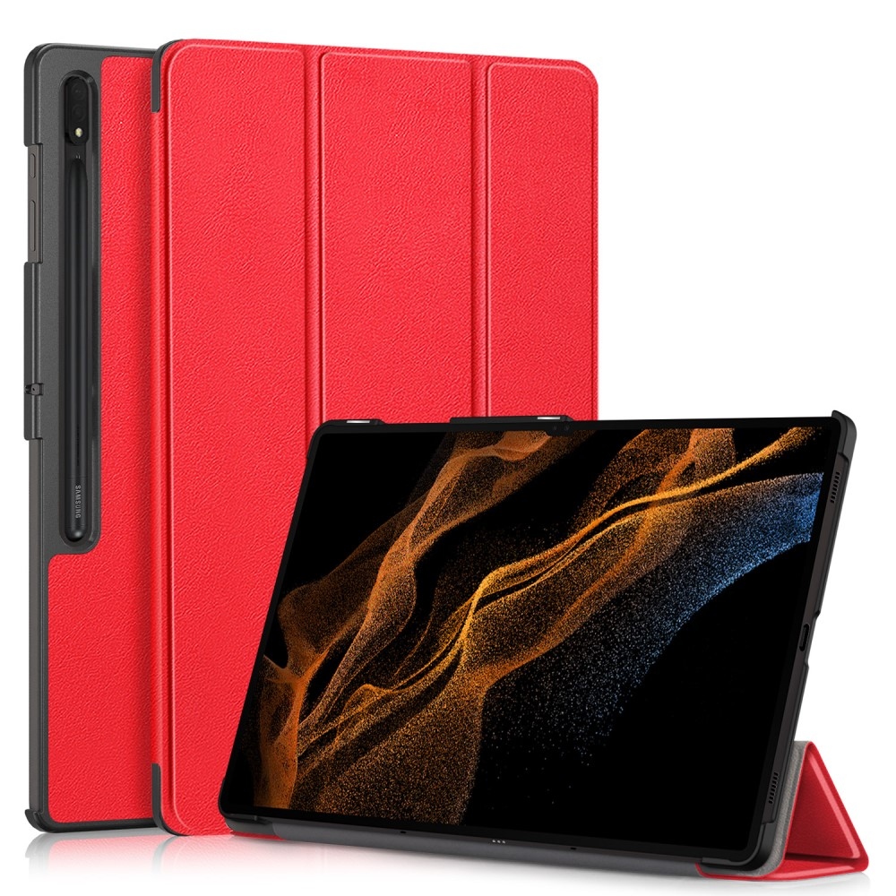 Case chytré zavírací pouzdro na Samsung Galaxy Tab S9 Ultra/Tab S10 Ultra - červené
