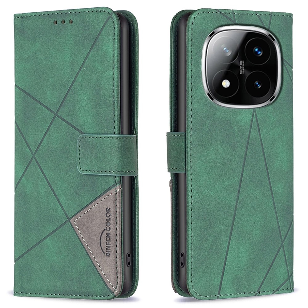 BNF Triangle knížkové pouzdro na Xiaomi Redmi Note 14 Pro - zelené