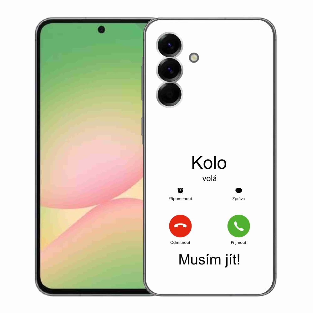 Gelový kryt mmCase na Samsung Galaxy A56 5G - kolo volá bílé pozadí