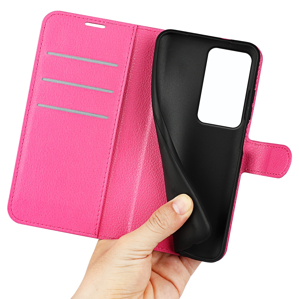 Litchi knížkové pouzdro na Xiaomi Redmi 15 4G/5G (171mm) - rose