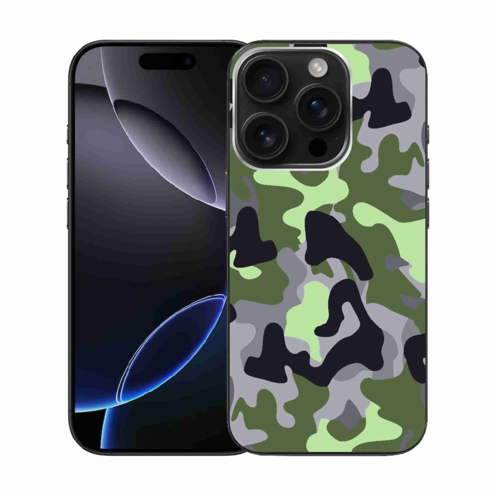 Gelový kryt mmCase na iPhone 16 Pro - maskáčový vzor 7
